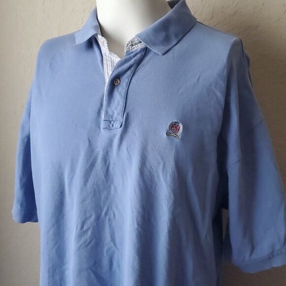 VTG Tommy Hilfiger Vintage Baby Blue Polo Size XL - Picture 2 of 12